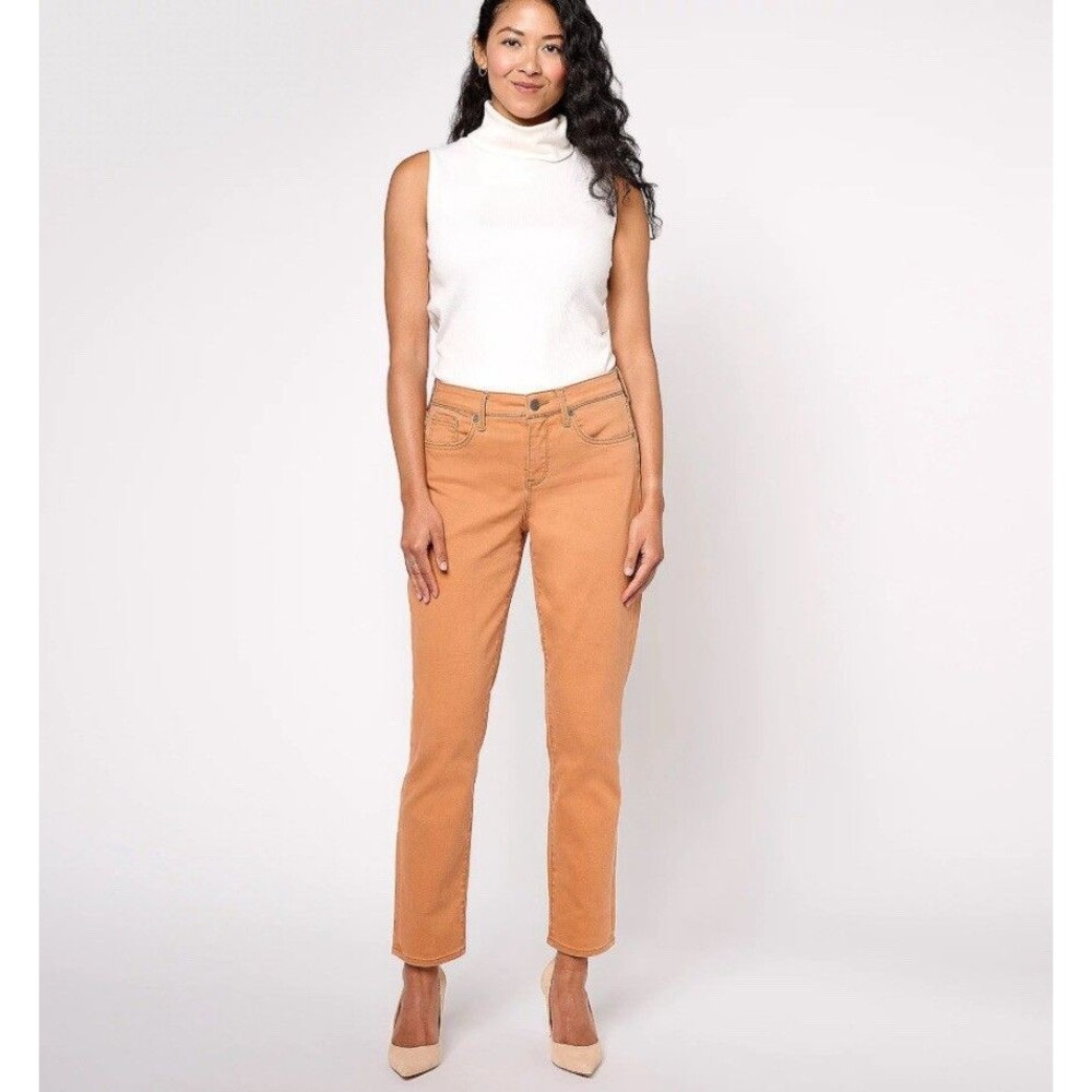 NYDJ Margot Girlfriend- Rust Brown Petite 28W